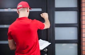 Door‑to‑door canvasser knocking